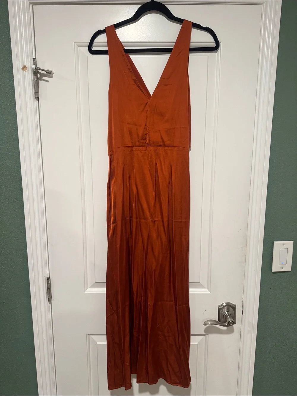 Abercrombie & Fitch Burnt Orange Satin Maxi Dress